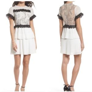 Foxiedox Melita Tiered Lace Dress In White